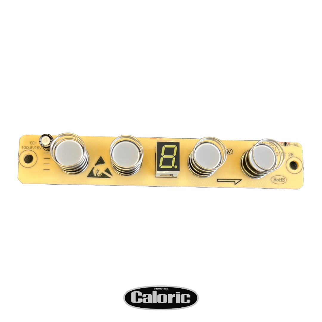 Control Board for Caloric CVW Range Hoods: Caloric CVW502, Caloric CVW102, Caloric CVW206. Part # 01-00053.