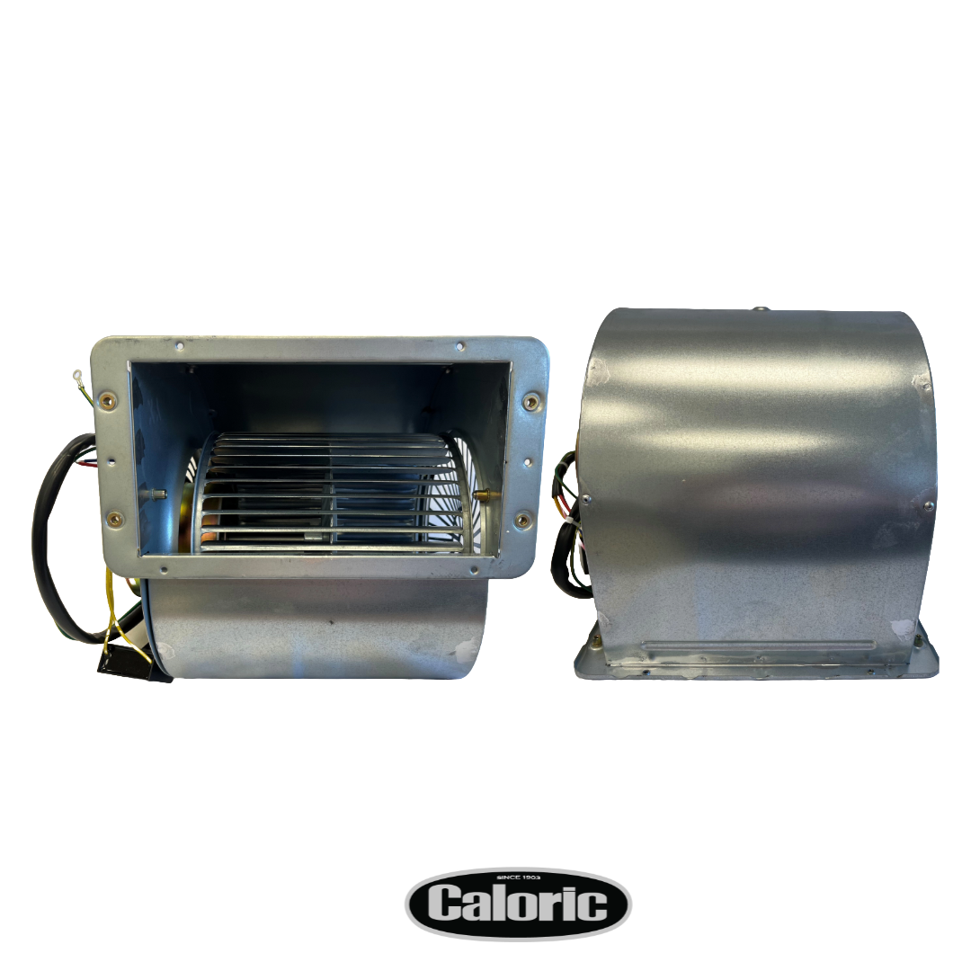 The Squirrel Cage Motor 3-SPD for Caloric Range Hoods: CVI28-SS, CVI34-SS, CVWSV30Z-SS, CVWSV30F-SS. Part # 03-00011.
