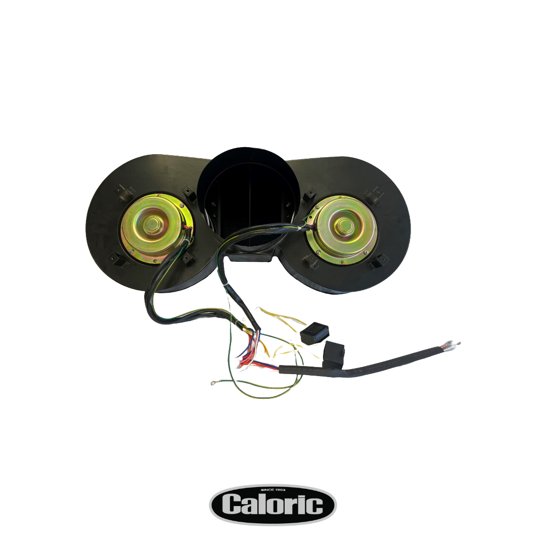 Dual Motor Assembly for Caloric CVP1030SS Range Hood. Part # 03-00020.