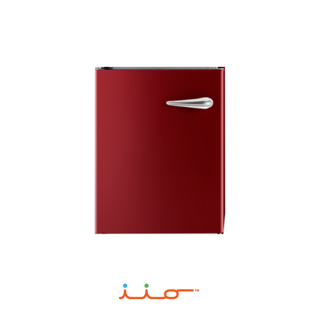 Lower Door in Red (Left Hinge) for iio ALBR1372 Retro Mod Refrigerator. Part # 07-00075.