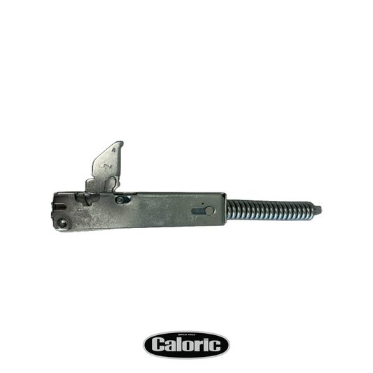 Left Door Hinge for Caloric CPR304-1-SS and CPR366-1-SS gas ranges. Part # 08-00016L.