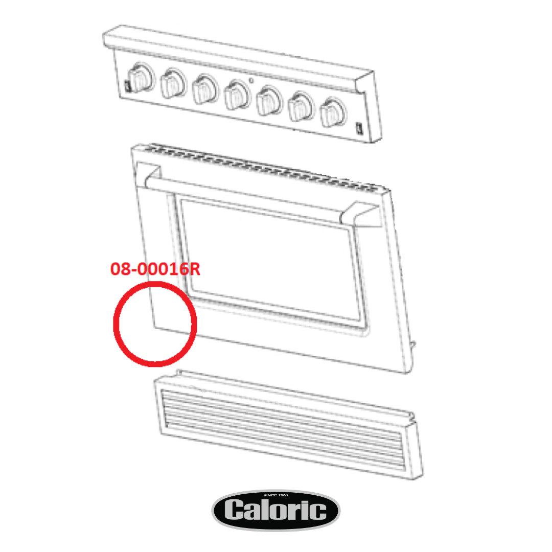 Door Right Hinge for Caloric CPR304-1-SS and CPR366-1-SS gas ranges. Part # 08-00016R.