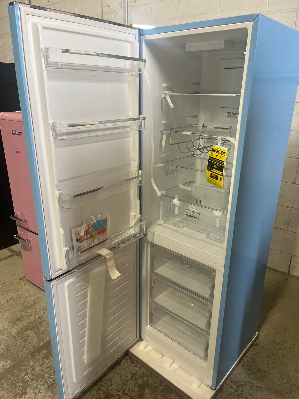 OPEN BOX iio Retro Mod RM1 (ALBR1372-11) Refrigerator - Light Blue Left Hinge - Discounted - Clearance Appliance