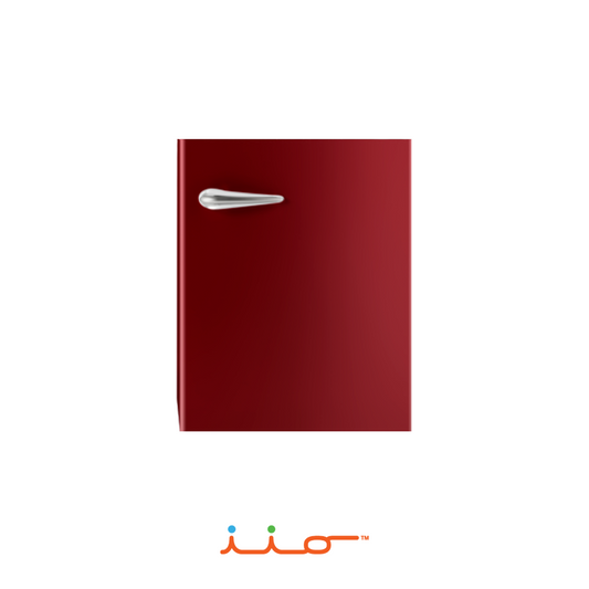 Lower Door in Red (Right Hinge) for iio ALBR1372 Retro Mod Refrigerator. part # 07-00048.