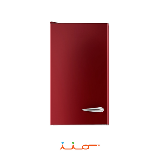 Upper Door in Red (Left Hinge) for iio ALBR1372 Retro Mod Refrigerator. Part # 07-00071.