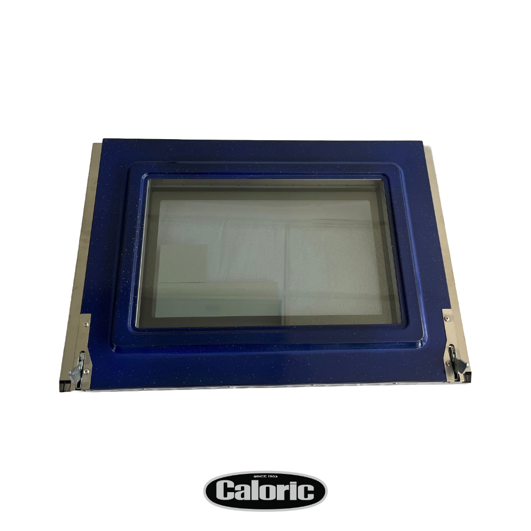 Oven Door & Kick Panel for Caloric CPR304-1-SS Gas Range. Part # 08-00001.