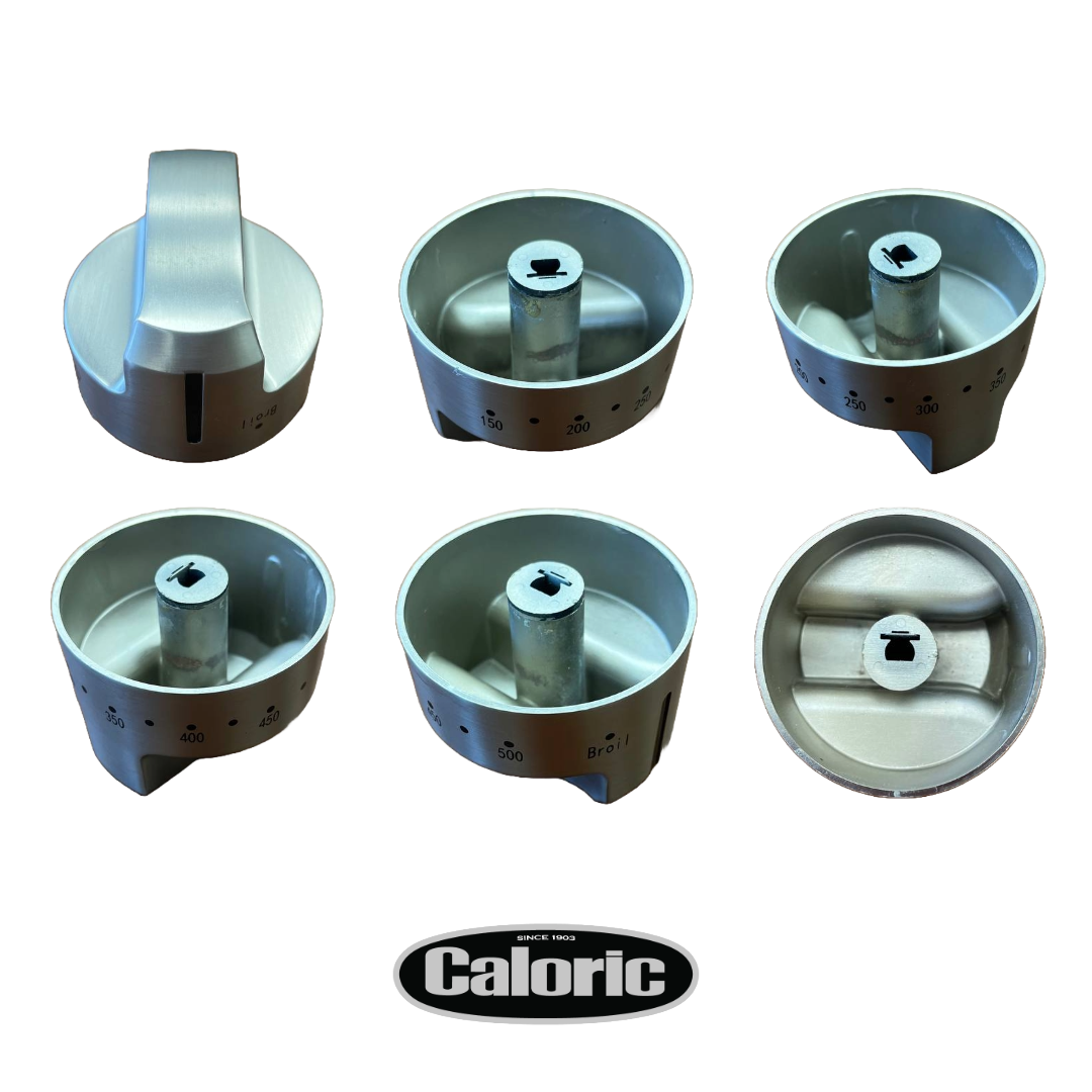 The oven knob for Caloric CPR Series gas ranges: CPR304-1-SS, CPR366-1-SS and CPR488-1-SS.