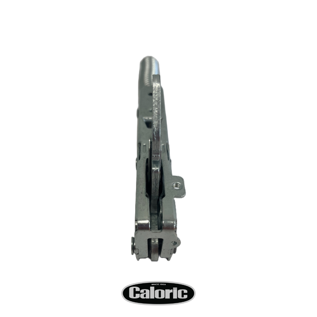 Left Door Hinge for Caloric CPR304-1-SS and CPR366-1-SS gas ranges. Part # 08-00016L.